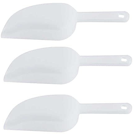 Lot de 3 pelles à mesurer en plastique transparent pour bac à glaçons, farine, bonbons, desserts, céréales, desserts