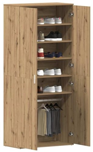 vidaXL Mobile per Scarpe con Porta Rovere Artigianale 80 x 39 x 178 cm, Mobile per Soggiorno, Design Moderno, Organizer Scarpe Rectangolare, Comparto Elegante, Arredamento Funzionale