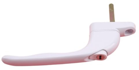 Manillas para ventanas, Manilla de ventana aleación aluminio blanca con cerradura llave for doble acristalamiento. Seguridad infantil