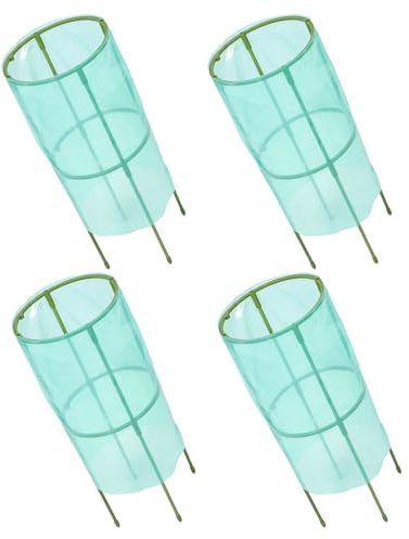 ORFOFE Protector de Plantas para Jardín 4 Unidades Jaula Protectora de Plástico para Plantas Trepadoras Cubierta Resistente a Heladas y Frío Tamaño 24 X 55 CM Adecuado para Huertos y