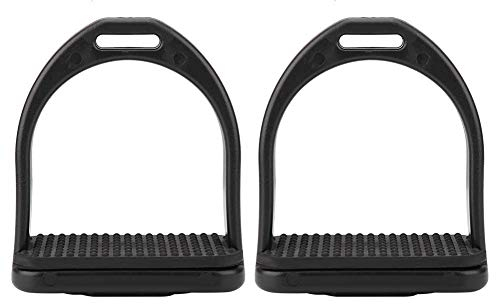 Steigbügel Kinder, 1 Paar Sicherheitssteigbügel Kunststoff, Schwarze Sicherheits Steigbügel für Pferdesport mit Rutschfester Gummiauflage 9,6 x 9cm(klein)