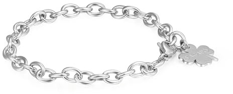 S'Agapõ Bracciale Donna, Bracciale Componibile in Acciaio con Simbolo Quadrifoglio | Collezione Happy - SHAC56