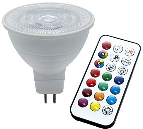 Planetitaly Faretto LED RGB 3000K 6000K GU5.3 6W lampada dimmerabile 12V attacco MR16 LED RGBW telecomando IR cromoterapia luce colorata (RGBW+6000K)