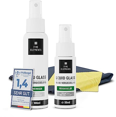 FIVE ELEMENTS Nano-Versiegelung | Schutz-Beschichtung für Autolack, Metall, Edelstahl, Felgen sowie Oberflächen aus Kunststoff | 6-teiliges Set