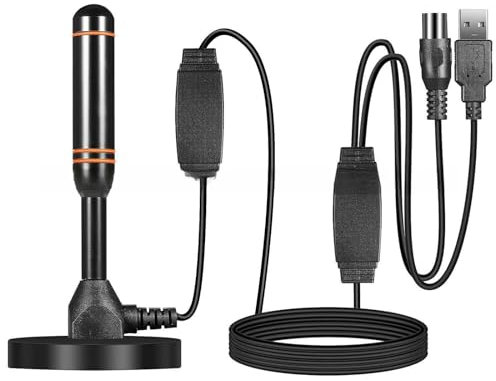 HALOULENI High Gain TV Aerial Portable Indoor/Outdoor Digital HD Freeview Antenna for Smart TV