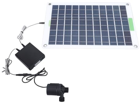 Pompe à eau solaire, pompe submersible panneau solaire avec batterie boîte de rangement pompe fontaine pour extérieur petit étang patio jardin poisson réservoir