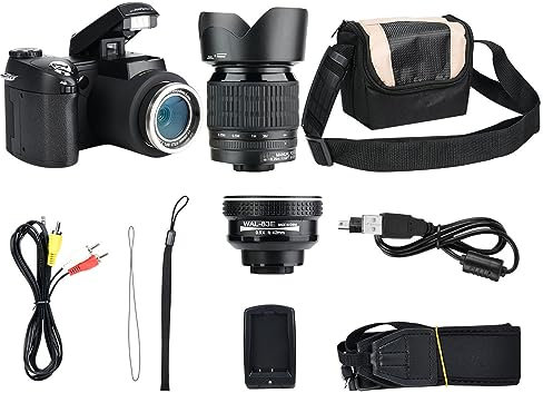 Kit appareil photo reflex numérique - 19 x 18 x 17 - 33 MP - 3 LCD - Zoom 24x - Appareil photo numérique LED - Caméscope photo