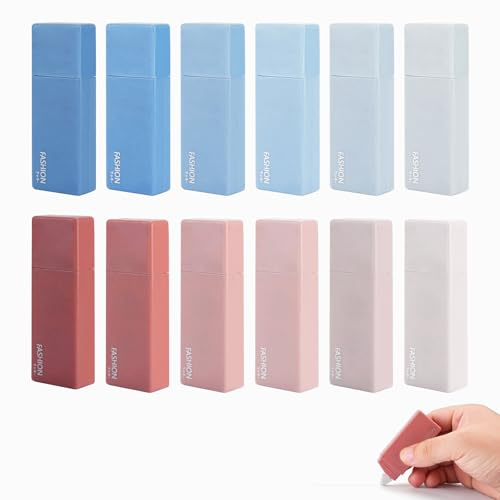 DIYJEP 12 Pezzi Bianchetto a Nastro, Mini Correttore a Nastro Scolorina, Nastro di Grande Capacità e Antistrapp per Ufficio, Appunti, Correzioni, Bricolage e Scuola Cancelleria (Gradiente Blu Rosso)