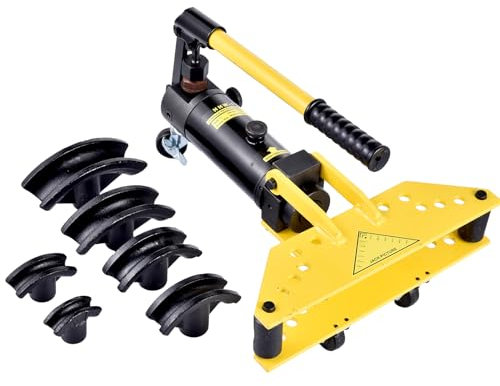 de tube hydraulique, outil de cintreuse de tuyau | Outil manuel de ciblage de tube | Machine de flexion de tuyaux avec 6 matrices, roulettes pour tuyaux de 1/4 à 1 pouce, construction de balustrades d