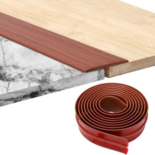 Tutamaz Barre de Seuil Autoadhésive, 300 x 5cm Profilé de Transition, PVC Barres de Transition de Seuil Bande de Transition Sol pour Couvrir Les Espaces Entre Les Sols en Bois, Noyer