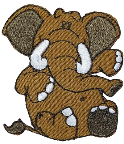 Aufnäher gestickt Patch Applikation zum Aufbügeln (Elefant)