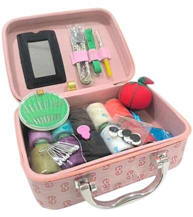 JYC CREATIVE Caja de Costura Completa, Kit de Costura Básico, Costurero, Caja de Costura, Regalo, (Costurero Completo Rosa)