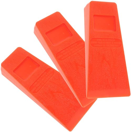 INOOMP Coins D’abattage en Plastique Orange 3 Pcs 5 Pouces Cales Robustes pour Bûcheronnage, Outils de Coupe du Bois pour Jardinage et Foresterie