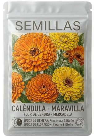 Semillas de Caléndula para Cultivo Ornamental en Macetas, Jardines y Balcones DECOALIVE