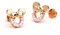 Findout rose gold plated sterling silver Cubic Zircons pink crystal hollow Mickey Mouse earrings .for women girls (f1783)