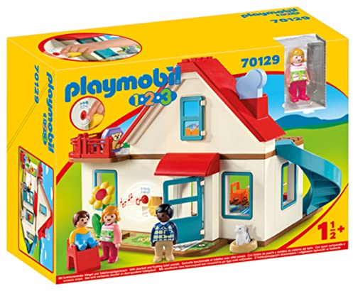 PLAYMOBIL 1.2.3 70129 Casa, con Timbre Real y Efecto de Sonido, A partir de 18 meses