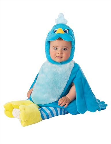 Rubies Disfraz Pájaro azul para bebés, Pelele con gorro y pantalones con pies, Talla 12-18 meses, Oficial Carnaval, Fiestas, Cumpleaños, Halloween