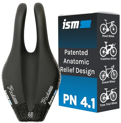 ISM PN 4.1 Narrow Road Bike Seat - Professionally Designed Noseless Bike Seat for All Serious Cyclists - Upgraded Anatomic Relief Bicycle Saddle Built for Racing with Leg Clearance & Reduced Numbness