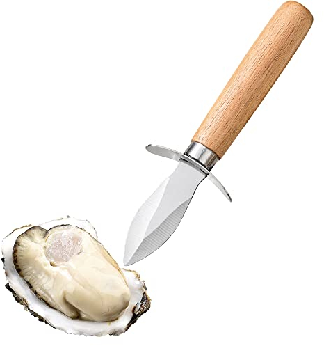 ZAHD Coltello Ostriche，Strumento Per Frutti Di Mare，Apri ostriche con Protezione，coltelli da ostrica con manico，Coltello per ostrica，Set coltelli ostrica，ostriche Manico,Apri ostriche Manico in Legno