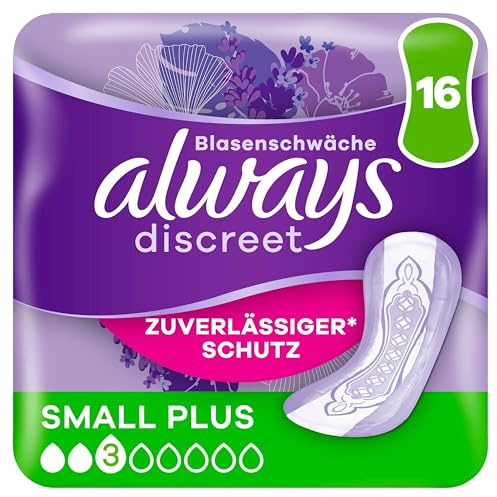 Always Discreet Inkontinenzeinlagen Für Frauen Small Plus 16 Stück Rundumschutz Unglaubliche Diskretion