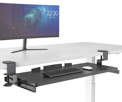 hjh OFFICE Support Clavier Extensible VM-KB Support Clavier ergonomiquepour Clavier et Souris, Montage Facile, Accessoires de Bureau Support Clavier Extensible Noir