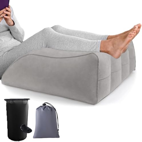 GEMMAHW Leg Pillow Inflatable Leg Elevation Pillow, Leg Rest Pillow for Elevating Leg Wedge Pillow for Sleeping, Leg Support Pillow for Bed for Reduces Back Pain & Improves Circulation