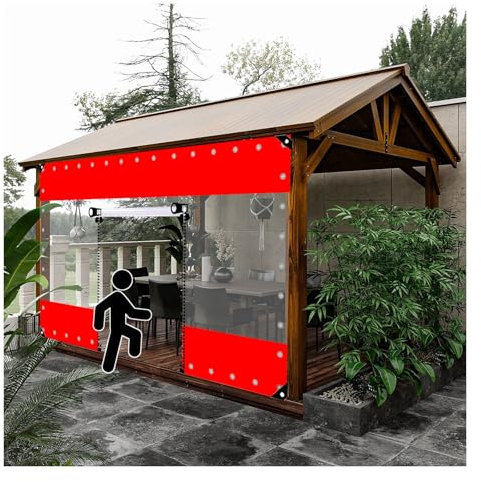 ZHENGQIAN Telone Impermeabile con Porta a Zip,Telone Protettivo Antistrappo Anti-UV,Teloni Pieghevoli Resistente alle,Telo Antigelo for Piante,per pergole, Giardini, Garage(H2.8xW4m/H9.1xW13.1ft)