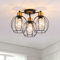 OURLOVEII Deckenlampe Vintage Industrial Style, Φ 38 cm Schwarz Gold Deckenleuchte E27 3 Flammig, mit Metall aus Retro Käfig Lampenschirm, für Schlafzimmer Küche Esszimmer Flur