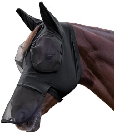 Waldhausen Fliegenmaske Puck mit Nasenschutz, schwarz, WB