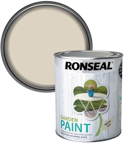 DUAYRA Garden Paint 750ml | Quick Drying Long Lasting Matt Finish | Multi-Surface Exterior Paints | For Wood, Brickwork, Bench, Stone & Metal | Outdoor Garden Fence Sheds Protection | (White Ash)