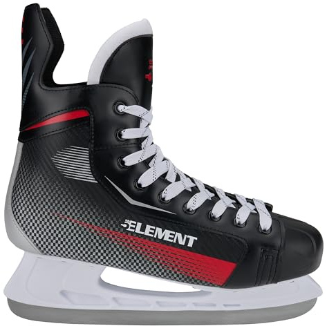 5th Element Stealth Ice Hockey Skates - Perfect for Recreational Ice Skating and Hockey - True-to-Size Fit and Moisture Resistant Liner Skates for Men (Gray/Red, 10.0)