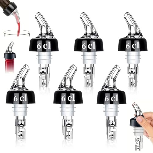 6 vertedores de botellas – 60 ml dosificador dosificador bar dosificador dosificador dosificador de bebidas alcohólicas dosificadora antifugas, dosificador automático para vino, cóctel, casa, bar