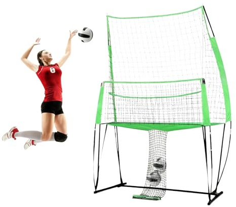HUOMMGS Rete da pallavolo, 3 in 1, regolabile in altezza, per pallavolo, 244 x 335 cm, per allenamento di pallavolo, per la scuola, colore verde