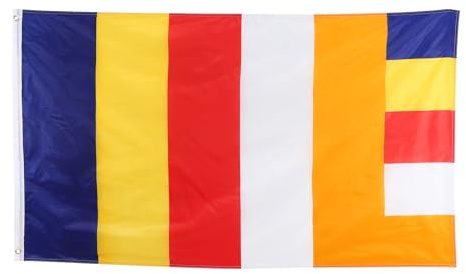 DIYEAH Bandiera Buddhista in Poliestere per Preghiera e Decorazione Resistente e Adatta per Esterni per Templi Buddhiste e Ambienti Domestici Regalo Spirituale per Fedeli