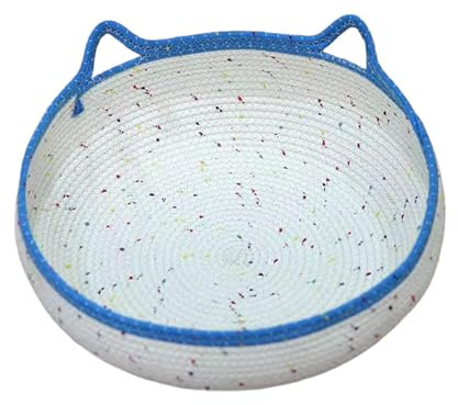 budiniao Nido per Gatti Morbido e Confortevole, Realizzato in Corda di Cotone Naturale, per Gatti Che cercano Un Posto per Dove Dormire Rilassante. Risparmia Spazio. Cuccia Rotonda Lavabile per da