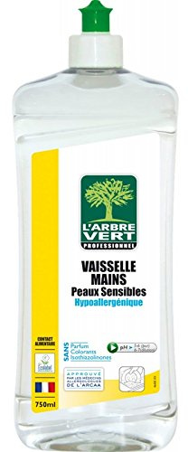 L'arbre Vert - L'Arbre vert Pro liquide Vaisselle mains peaux sensibles Ecolabel - 750ml