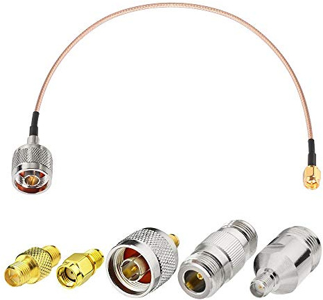 SUPERBAT SMA till N Hane RF Koaxialkabel 6 Tum + 5 St RF Koax-Adapterkit för Kabelantennrouter 3G 4G LTE Skinkantenn