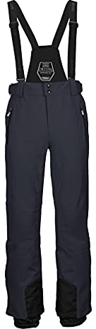 Killtec Herren Funktionshose/Skihose mit abnehmbaren Trägern, Kantenschutz und Schneefang - Enosh, schwarz blau, L