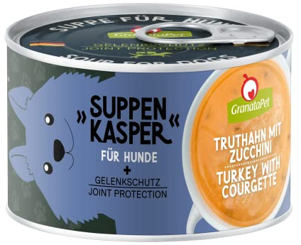 GranataPet Suppenkasper Dinde avec courgettes, soupe pour chiens heureux, collation avec moule à lèvres vertes et minéraux, nourriture pour chien sans céréales pour une alimentation adaptée à l'espèce