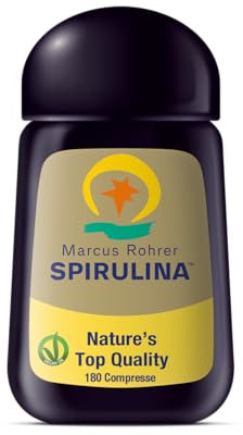 MARCUS ROHRER SPIRULINA delle Hawaii, 180 Compresse, Integratore Alimentare Naturale a base di Alga, Energia e Supporto Immunitario, Pelle e Capelli, Vegan