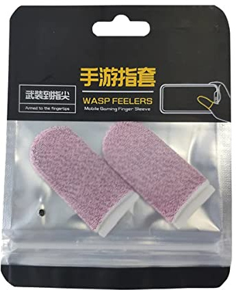 Dedales para Jugar al Movil, Funda Protectora para Dedo Pulgares, Diseñada para Jugadores Gaming Disparos, Transpirable, Sin Sudor, Incluye Dos Piezas para Android y iOS (Rosa)