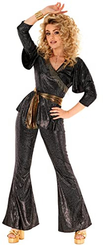 Morph Damen 70er Disco Kostüm, Retro Disco Outfit, Perfekt für Partys und Events, M