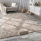 Paco Home Teppich Wohnzimmer Kunstfell weich waschbar modern elegant pflegeleicht Felloptik Uni Seidenglanz flauschig Kurzflor, Grösse:240x340 cm, Farbe:Beige