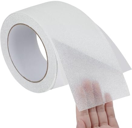 IGTOPS Självhäftande halkfri tejp, transparent, självhäftande, vattentät, halkfri, för inomhus- och utomhusbruk, halkskyddsremsor (transparent, 10 cm x 10 m)