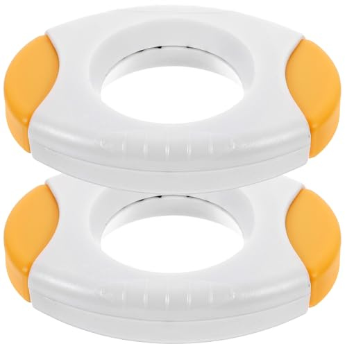 ROMISBABA 2 piezas Cortador Cáscara Huevos Acero Plástico Abridor Manual para Huevos Duros Práctico Separador y Cortador Utensilio Cocina Amarillo