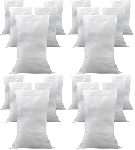 IPEA 5x Sacchi da Giardino e Detriti in Polipropilene Extra Resistente - 105 x 55 cm – Sacco Multiuso per Imballaggio, Ortaggi, Sabbia, Macerie, Fai da Te – Contenitore di Oggetti – Bianco