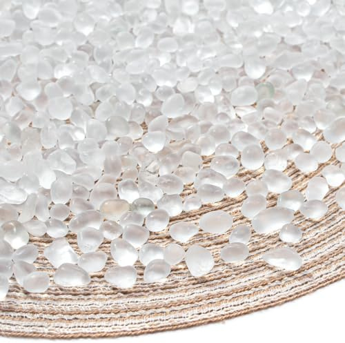 Keedolla White Sea Glass Pebbles, 900g/2 LB Frosted Glass Stones Decorative Gemstones for Aquarium Rocks, Fish Tank Gravel, Vase Fillers, Seaglass DIY Crafts