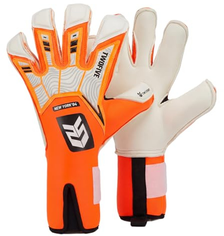 TWOFIVE | Guantes de Portero Los Angeles/New York Advance | Talla 4-11 | Edad 8-14+ años | Amarillo, Naranja | Guantes de Portero Duraderos para Niños y Jóvenes | (New York Orange, Talla 7)