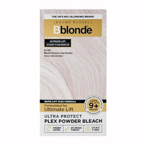 Jerome Russell Bblonde ULTRA PROTECT Powder Bleach | 4 sachets | High Lift Up to 9+ Levels | Plex Protection for Stronger Hair | For Dark Brown to Blonde | Salon Results at Home