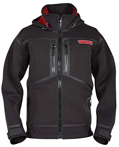 STORMR Men's Strykr Neoprene Waterproof Windproof Fleece Interior Insulated Fishing Jacket, Black, Large